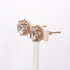 6.0mm Lab-Created White Sapphire Flower Frame Stud Earrings in Sterling Silver with 18K Rose Gold Plate