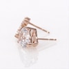 Lab-Created White Sapphire Heart and Cross Mismatch Stud Earrings in Sterling Silver with 18K Rose Gold Plate