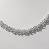 Pear-Shaped and Round Lab-Created White Sapphire Flower Tennis Necklace in Sterling Silver - 17"