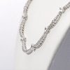 Pear-Shaped Lab-Created White Sapphire Scallop Necklace in Sterling Silver - 17"