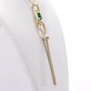 Pear-Shaped Lab-Created Emerald and White Sapphire Teardrop Tassel Dangle Pendant in Sterling Silver with 14K Gold Plate