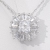 6.0mm Cushion-Cut Lab-Created White Sapphire Sunburst Frame Pendant in Sterling Silver