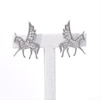 0.115 CT. T.W. Diamond Winged Bucking Unicorn Stud Earrings in Sterling Silver