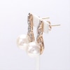 8.0-8.5mm Freshwater Cultured Pearl and 0.065 CT. T.W. Diamond Infinity Twist Drop Earrings in 10K Rose Gold