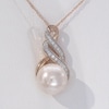 9.0-9.5mm Freshwater Cultured Pearl and 0.06 CT. T.W. Diamond Infinity Twist Pendant in 10K Rose Gold