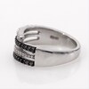 0.37 CT. T.W. Enhanced Black and White Diamond Alternating Wrap Ring in Sterling Silver