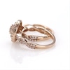 0.69 CT. T.W. Composite Diamond Double Oval Frame Twist Bridal Set in 10K Rose Gold