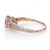 Enchanted Disney Rapunzel Oval Rose de France Amethyst and 0.32 CT. T.W. Diamond Engagement Ring in 14K Rose Gold