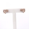 Diamond Accent Loop Heart Stud Earrings in 10K Rose Gold