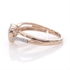 0.116 CT. T.W. Diamond Heart Frame Split Shank Promise Ring in 10K Rose Gold