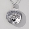 Diamond Accent Sunburst Locket in Sterling Silver