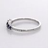 Lab-Created Blue and White Sapphire Graduated Five Stone Ring in Sterling Silver