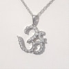 0.115 CT. T.W. Diamond Scalloped Om Symbol Pendant in Sterling Silver