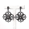 0.065 CT. T.W. Diamond Filigree Drop Earrings in Sterling Silver with Black Rhodium