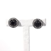 0.69 CT. T.W. Enhanced Black and White Diamond Frame Stud Earrings in 10K White Gold with Black Rhodium