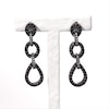 0.37 CT. T.W. Enhanced Black and White Diamond Triple Drop Earrings in Sterling Silver with Black Rhodium