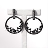 0.45 CT. T.W. Enhanced Black and White Diamond Scatter Circle Drop Earrings in Sterling Silver with Black Rhodium