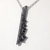 CT. T.W. Enhanced Black and White Diamond Vertical Bar Scatter Pendant in Sterling Silver and Black Rhodium