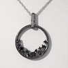 0.29 CT. T.W. Enhanced Black and White Diamond Scatter Circle Pendant in Sterling Silver and Black Rhodium