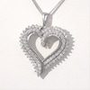 0.95 CT. T.W. Diamond Double Row Shadow Heart Pendant in 10K White Gold