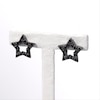 0.147 CT. T.W. Black Diamond Star Outline Stud Earrings in Sterling Silver with Black Rhodium