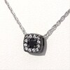 0.23 CT. T.W. Enhanced Black and White Diamond Cushion Frame Pendant in 10K White Gold and Black Rhodium