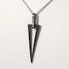 0.04 CT. T.W. Diamond Elongated Triangle Drop Pendant in Sterling Silver and Black Rhodium