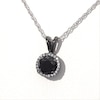 1.18 CT. T.W. Enhanced Black and White Diamond Frame Drop Pendant in 10K White Gold with Black Rhodium