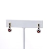 Garnet, Lab-Created White Sapphire and 0.085 CT. T.W. Black Diamond Earrings in Sterling Silver with 14K GP