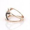 0.18 CT. T.W. Black Diamond Double Arrow Open Shank Ring in 10K Rose Gold