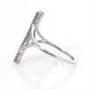 0.18 CT. T.W. Diamond Double Bar Open Split Shank Ring in Sterling Silver