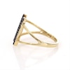 0.11 CT. T.W. Black Diamond Double Bar Open Split Shank Ring in 10K Gold