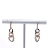 0.29 CT. T.W. Enhanced Black and White Diamond Graduated Three Link Chain Drop Earrings in 10K Rose Gold