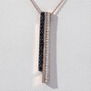 0.29 CT. T.W. Enhanced Black and White Diamond Double Vertical Bar Pendant in 10K Rose Gold