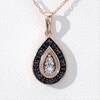 0.067 CT. T.W. Enhanced Black and White Composite Diamond Teardrop Pendant in 10K Rose Gold