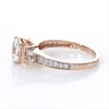 6.0mm Princess-Cut Lab-Created White Sapphire Collar Ring in Sterling Silver with 14K Rose Gold Plate