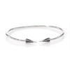 0.145 CT. T.W. Black Diamond Spiked Open Flex Bangle in Sterling Silver