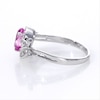 Pear-Shaped Lab-Created Pink Sapphire and 0.04 CT. T.W. Diamond Frame Butterfly Ring in Sterling Silver