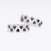 1.75 CT. T.W. Black and White Diamond Double Row Zig-Zag Hoop Earrings in 10K White Gold