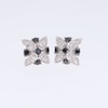 0.38 CT. T.W. Black and White Diamond Flower Stud Earrings in 10K White Gold