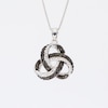 0.24 CT. T.W. Black and White Diamond Beaded Love Knot Pendant in Sterling Silver and Black Rhodium