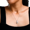 Oval Lab-Created Citrine and White Lab-Created Sapphire Double Frame Pendant and Drop Earrings Set in Sterling Silver