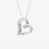 Diamond Accent Loop Tilted Heart Pendant in Sterling Silver