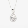 Diamond Accent Double Infinity Bypass Pendant in Sterling Silver