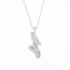 0.20 CT. T.W. Diamond Graduated Curve Bypass Pendant in 10K White Gold