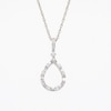 0.20 CT. T.W. Baguette and Round Diamond Pear-Shaped Outline Pendant in 10K White Gold