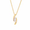 0.20 CT. T.W. Diamond Curved Three Stone Pendant in 10K Gold