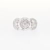 CT. T.W. Multi-Diamond Frame Triple Flower Ring in 10K White Gold