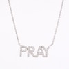 0.085 CT. T.W. Diamond "PRAY" Script Necklace in Sterling Silver – 17.7"