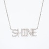 0.085 CT. T.W. Diamond "SHINE" Script Necklace in Sterling Silver – 17.78"